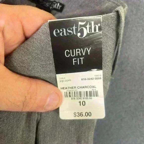 East 5th Wide Leg Gray Dress Pants Womens 10 Charcoal Stretch Cute work 0728 - Picture 4 of 11